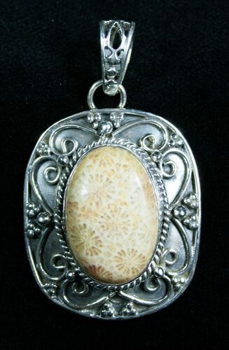 Beautiful Fossil Coral Pendant #7719